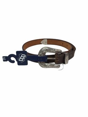 NWT 3-D Belt Co. Western Leather Belt Size 26 Brown Silver Engraved Buckle
